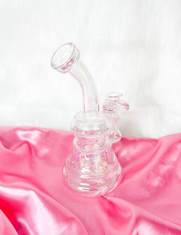 Girly Iridescent 8 Inch Water Pipe/Dab Rig