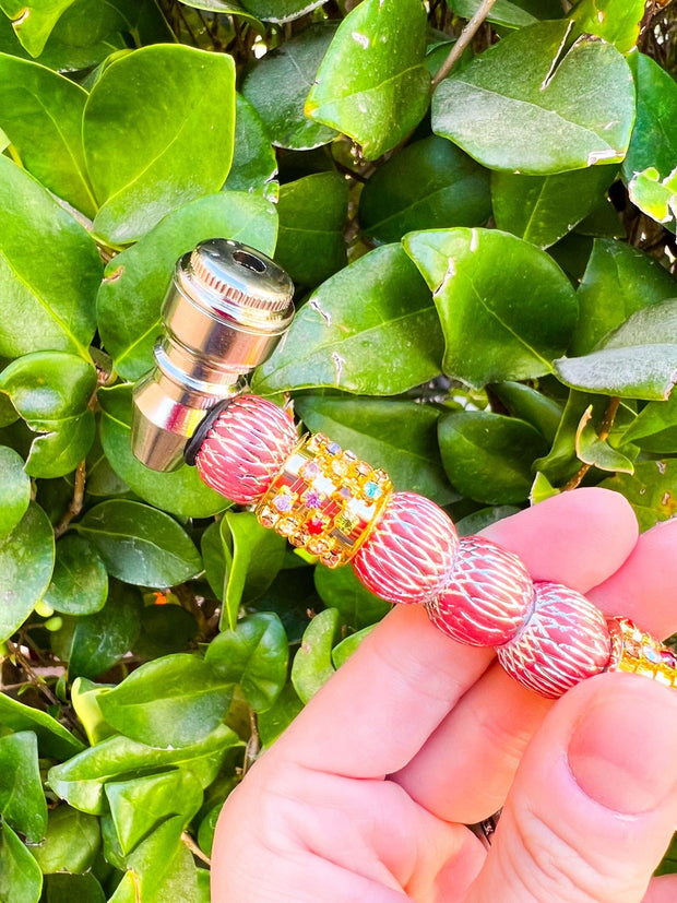 Red Cyrstal Metal Hand Pipe