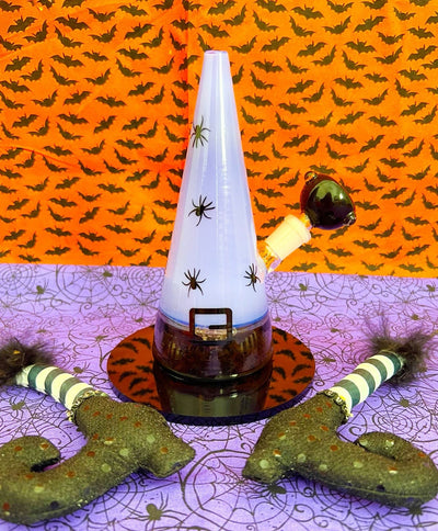 Spooky Purple Witch Hat Glass Water Pipe/Rig