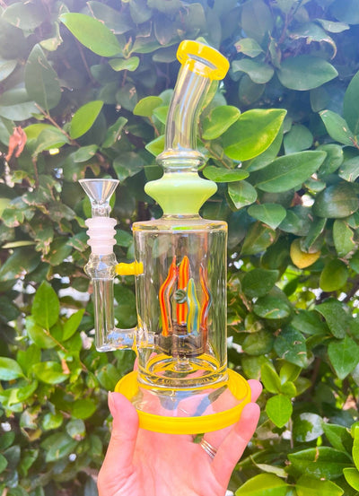 StayLit 10.25in Under The Sea Bent Neck Glass Water Hand Pipe/Dab Rig