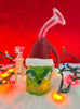 Grumpy Grinchy Fiend Bent Neck Glass Water Pipe/Rig