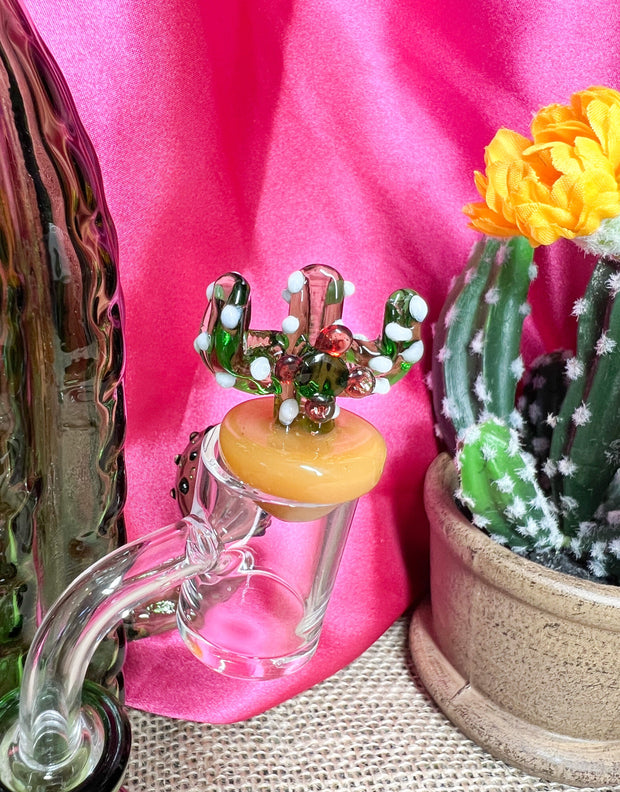 Summer Vibes Cactus Glass Water Pipe/Dab Rig