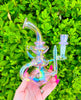 Pink Iridescent Recycler Glass Water Pipe/Dab Rig