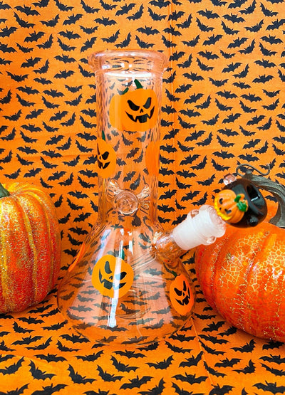 Mini Halloween Pumpkin Beaker Glass Water Pipe/Bong