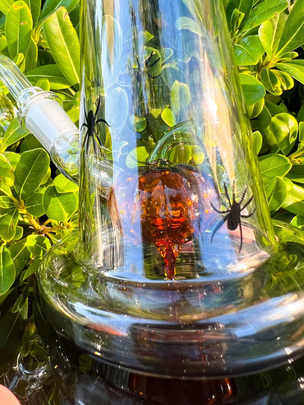 Black Witch Hat Pumpkin Perc Glass Water Pipe/Dab Rig