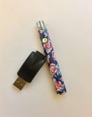 510 Threaded Battery Rose Floral Blue Vape Pen