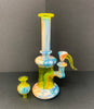 ToastedGnome Rainbow Marble Heady Glass Water Pipe/Dab Rig