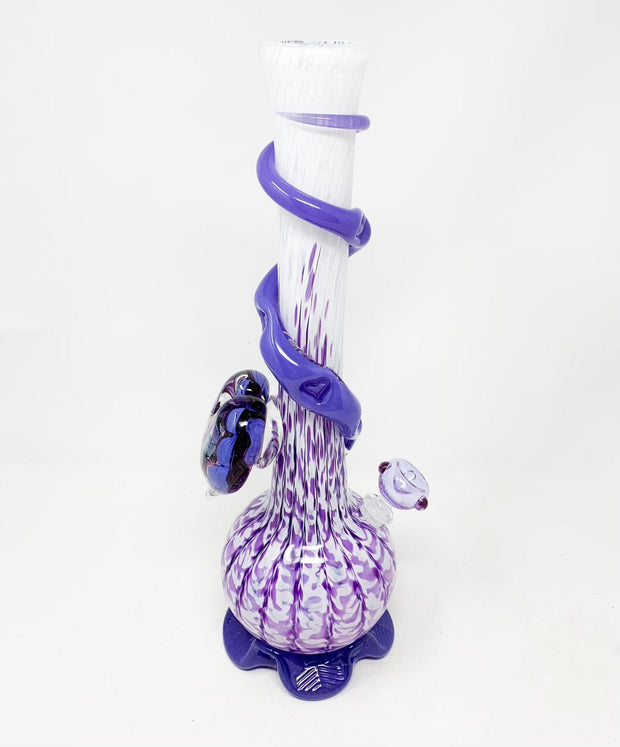 Noble Glass White Purple Heart Heady Glass Water Pipe/Bong