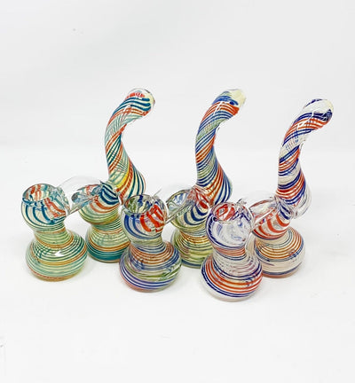 Swirl Double Chamber Glass Hand Pipe/Bubbler