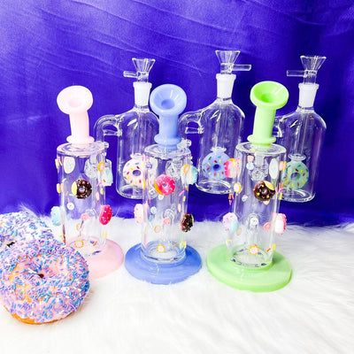 Delicious Donut Bent Neck Glass Water Pipe/Dab Rig