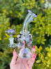 Pink Purple Crystal Beehives Glass Water Pipe/Dab Rig