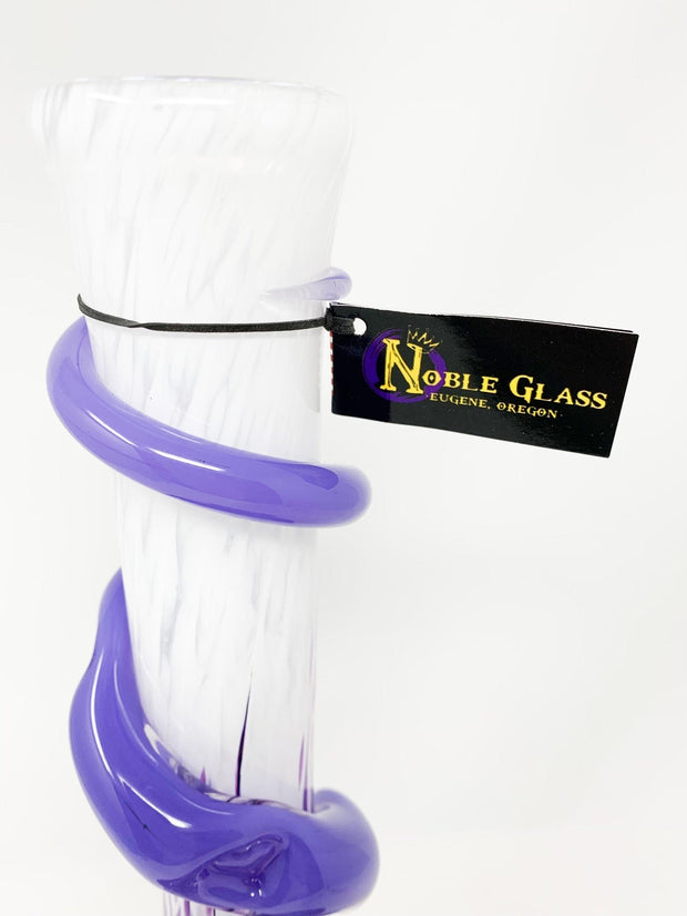 Noble Glass White Purple Heart Heady Glass Water Pipe/Bong