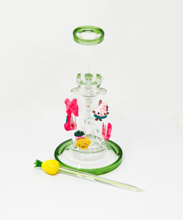 Kawaii Fruits Bent Neck Glass Water Pipe/Rig