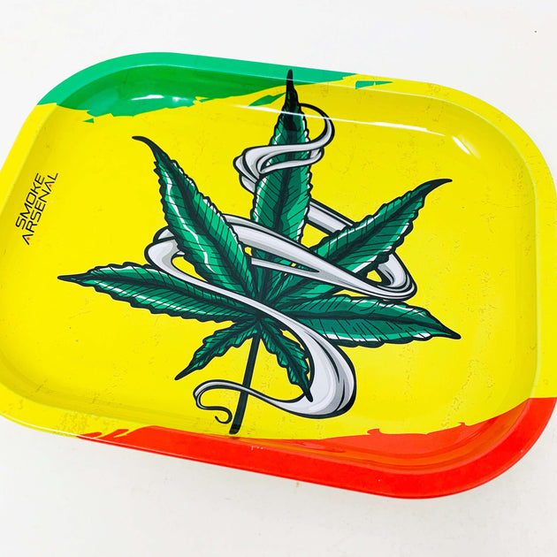 420 Pink and White Weed Leaf Rolling Tray | Order StayLit Design