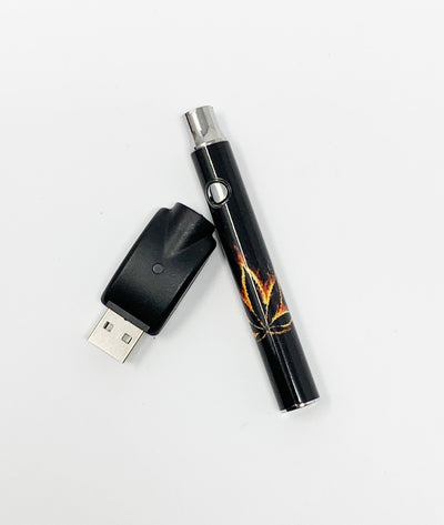 510 Threaded Battery Weed Leaf Flames Vape Pen Starter Kit