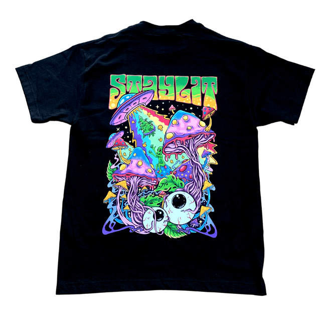 StayLit Mushroom Eyeball UFO Space T-Shirt