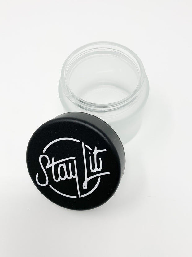 StayLit White Logo Stash Jar