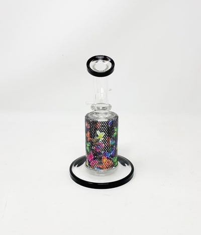 Butterflies Perforated Vinly 6.5in Bent Neck Glass Water Hand Pipe/Dab Rig