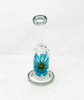 Black Accented Dried Flowers Bent Neck Glass Water Hand Pipe/Dab Rig