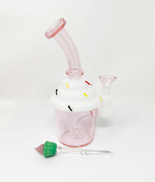 Pink Glass Water Pipe | Cupcake Bong | Shop StayLit Design