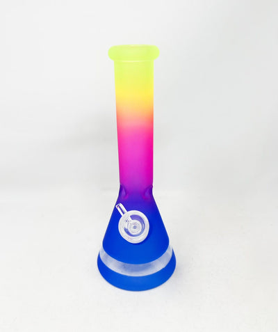 StayLit Rainbow Frosted 10in Beaker Glass Water Pipe/Bong