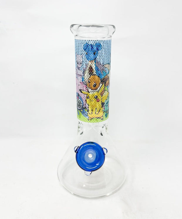 8 Inch Small Beaker Bong Water Pipe With Decorative Symbols