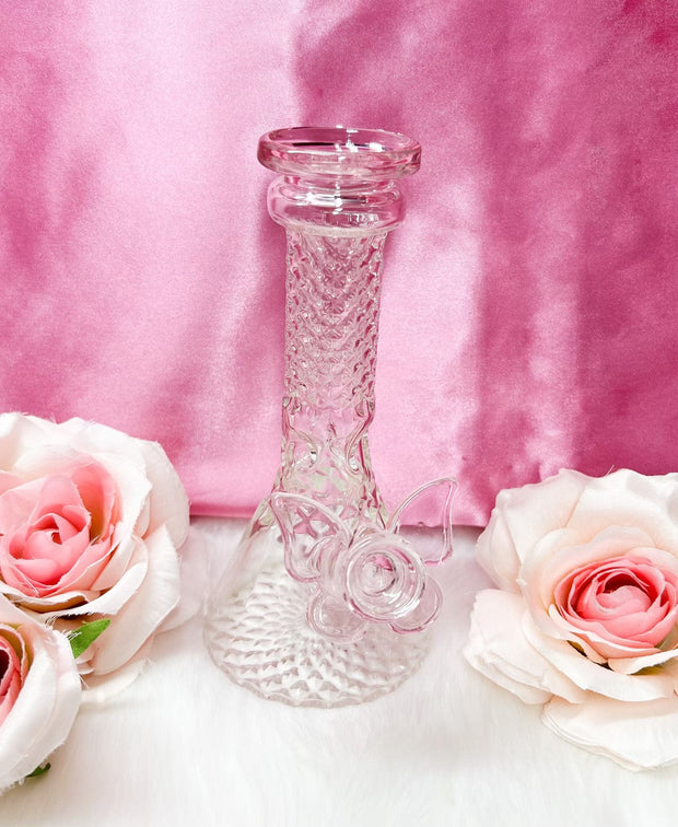 Pink Crystal Glass Vase Water Pipe/Bong
