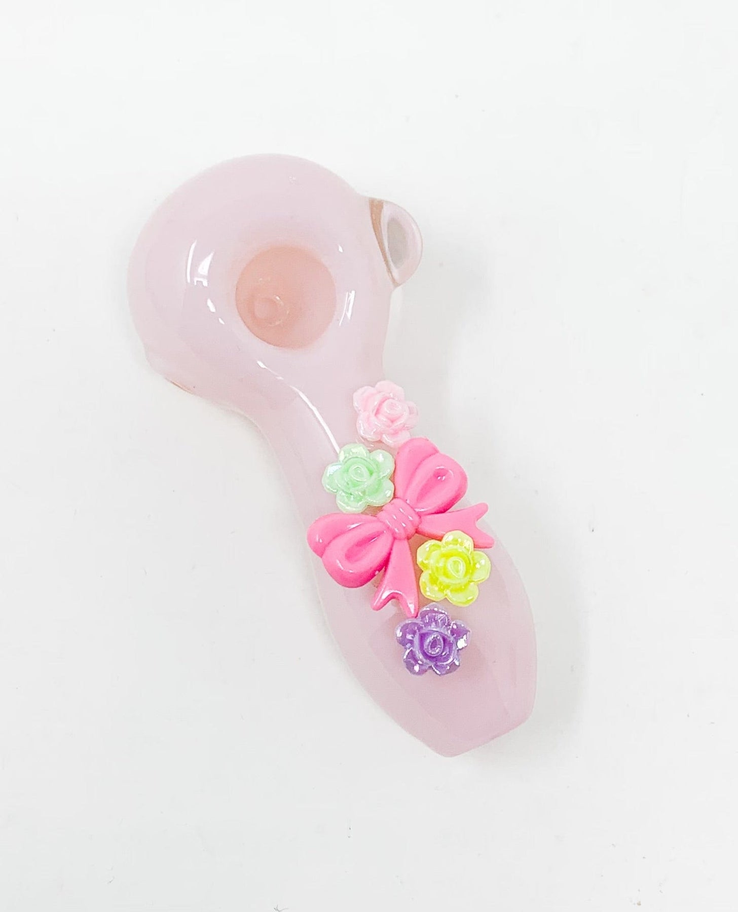 Clear Glass Pink Swirls Hand Pipe Glass Pipe For Sale