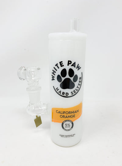 Empire Glassworks Californian Orange White Paw Water Hand Pipe/Dab Rig