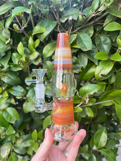 Guru Glass Orange Sherbert Chaos Lamp Heady Glass Water Pipe/Rig