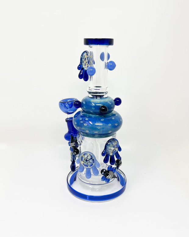 Fumed Honey Drip Beehive 10in Glass Water Pipe/Rig