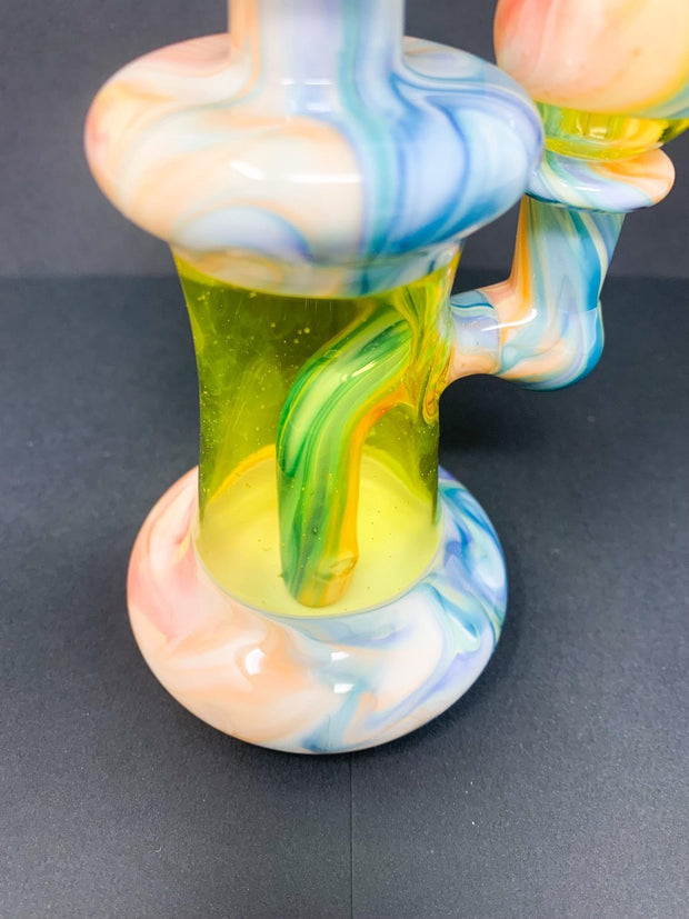 ToastedGnome Rainbow Marble Heady Glass Water Pipe/Dab Rig